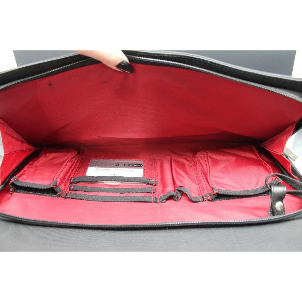 Victorinox Laptop Tote Bag Black Nylon 17” w/ Detachable Pouch Swiss Tracker